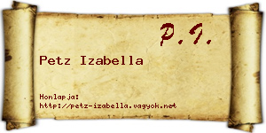 Petz Izabella névjegykártya